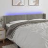 VidaXL LED Headboard Bedroom Furniture Double Bed Accessory Head of Bed Frame Interior Light Grey 3123162