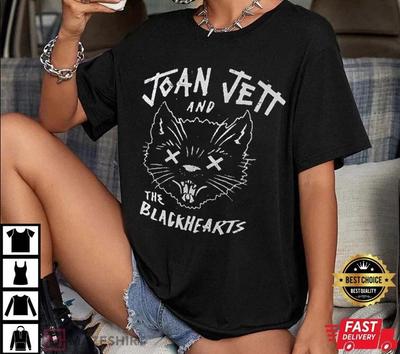 Joan Jett And The Black Hearts Schwarzes Unisex-T-Shirt, Größe S-4XL