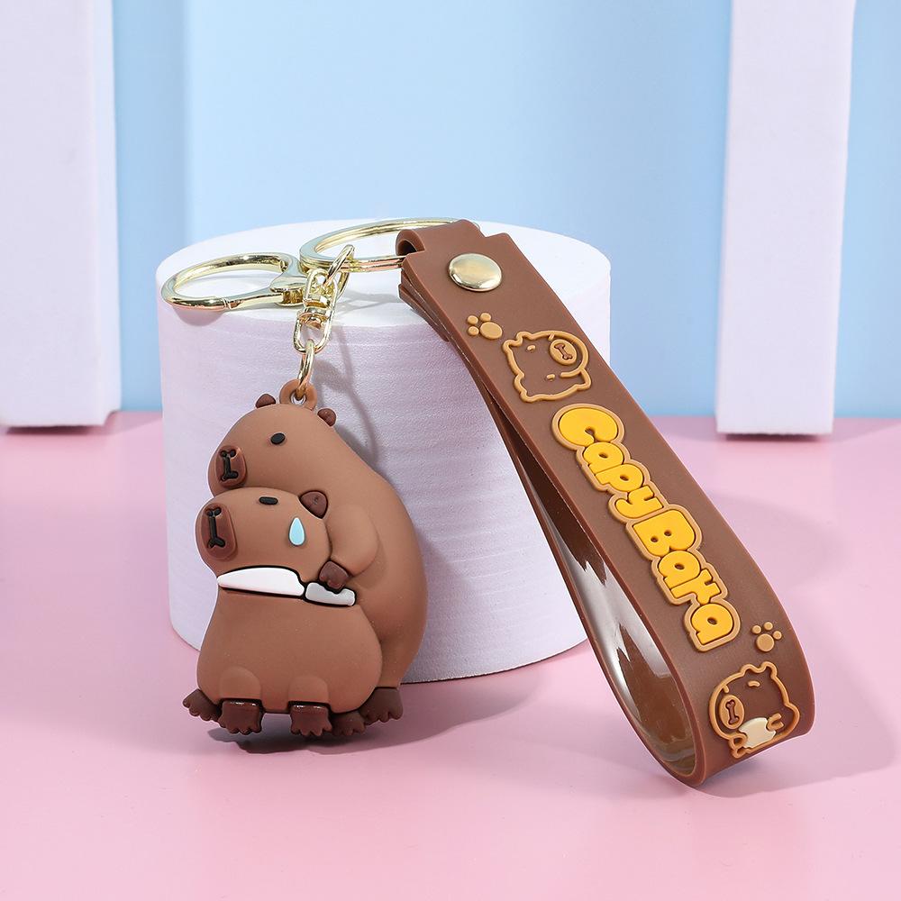 Creative Cute Capybara Keychains For Car Keychain Anime Cartoon Capibala Pendant Women Doll Keyring Charm Holiday Gifts Jewelry