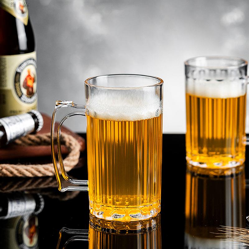 Acrylic Beer Cup Household Mug Mugs Drinking Glasses Handles Milk Coffee Juice Water Cup Barware Drinkware For Home Party Bar Ka