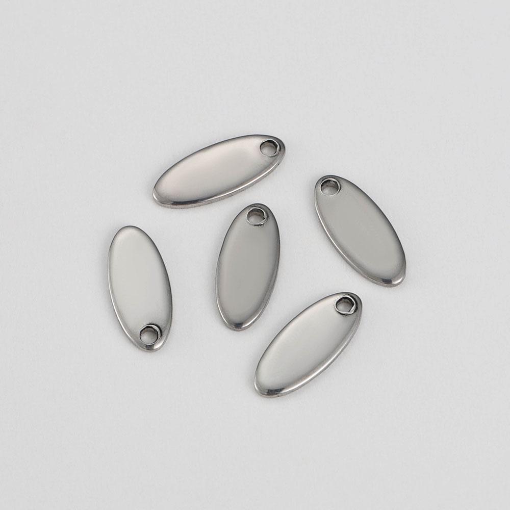 

20pcs Oval Gold Stainless Steel Blank Tags Charms Pendants DIY Bracelet Charm Jewelry Making Finding Components Wholesale 12x5mm