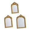 Ornamentals Wall Mirror In Arched Shape With Detailed Florals Pattern Resins for Living Room,Bedroom Dresser