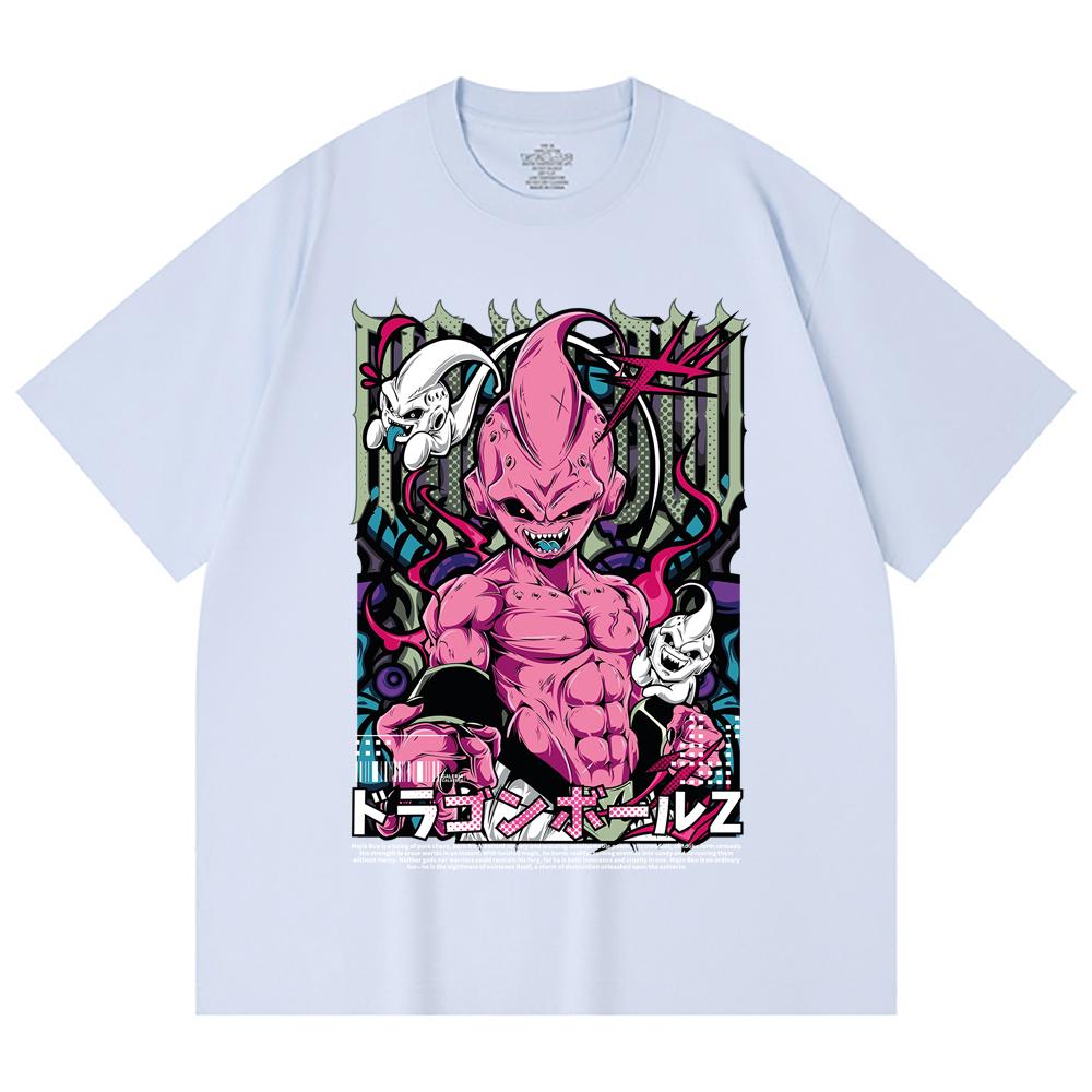 230 g/m² 100% Baumwolle Dragon Ball V67 Majin Buu Aufdruck Unisex Schweres Baumwoll-T-Shirt