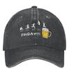 Friday Beer Print Funny Graphic Washed Baseball Cap Trendy Trucker Hat Summer Couple Women Outdoor Sun Sunshade Snapback Cap