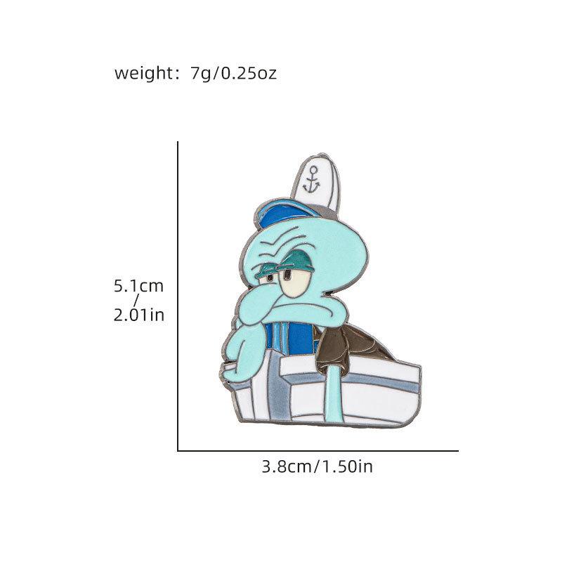 SpongeBob Brooch Collection: Squidward, Patrick, Mr. Krabs - Cartoon Keychain Accessories