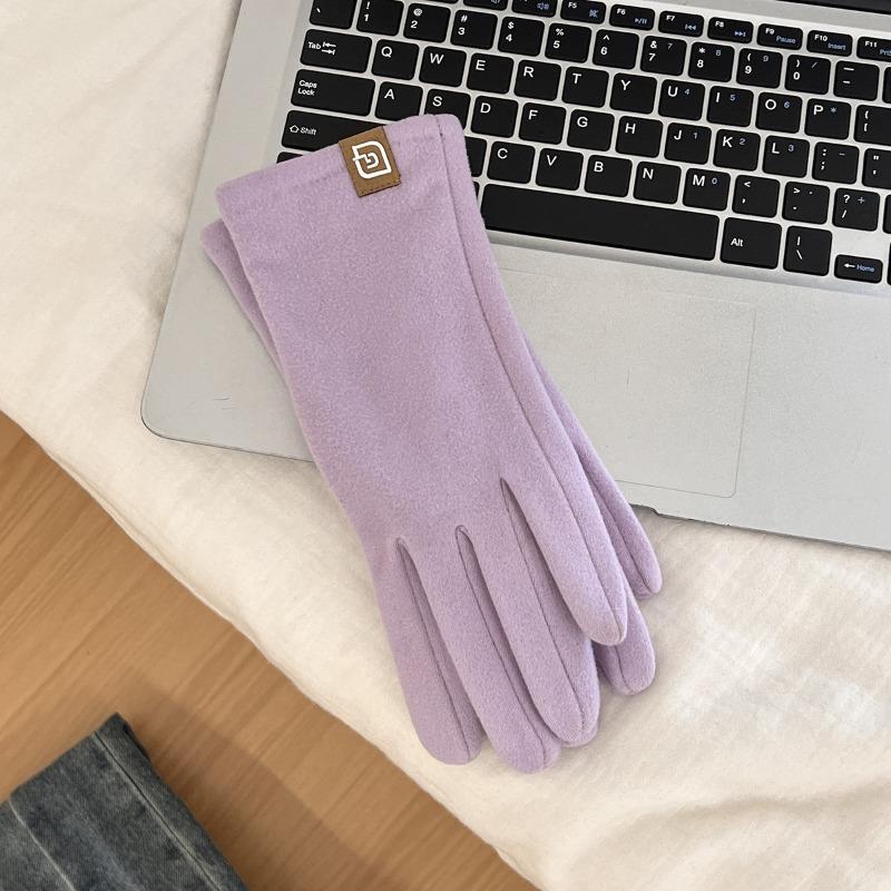 Gloves Winter Women's New Riding Driving Windproof Fleece Thickened Warm Windproof Cold Five-finger Tide