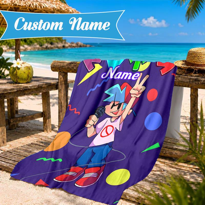 Custom Name Friday night Beach Towel Microfiber Beach Towel, Lightweight and Quick-Dry, for Summer Travel, Swimming Pool Gift
