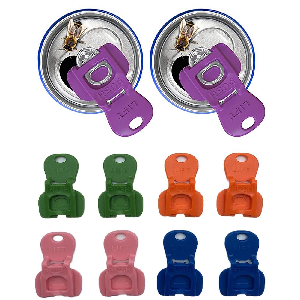12pcs Color Beverage Can Opener With Protective Cover Plastic Tab Can Openers Reusable Easy Can Opener Kitchen Tool