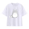 T-shirt estiva per bambini con stampa cartone animato Hayao Miyazaki Totoro, manica corta, moda di strada, abbigliamento per bambine, maglietta top per bambini carina e divertente
