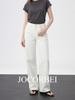 JOCORBEI French Style White High-Waisted Wide-Leg Women's Jeans - 2026 Spring Collection