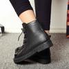 Casual Pu Women Leather Lace Up Combat Punk High Top Ankle Boots Boots Martin