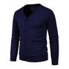 New Autumn Winter Men's Slim Fit Solid Color Knit Cardigan Minimalist Fashion Casual Versatile V Neck Pocket Sweater Outerwear