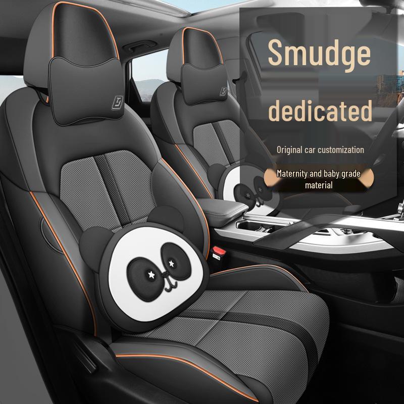 Bin Yue 5-Seater Perforated Leather Car Seat Cushion - All-Season Universal Fit