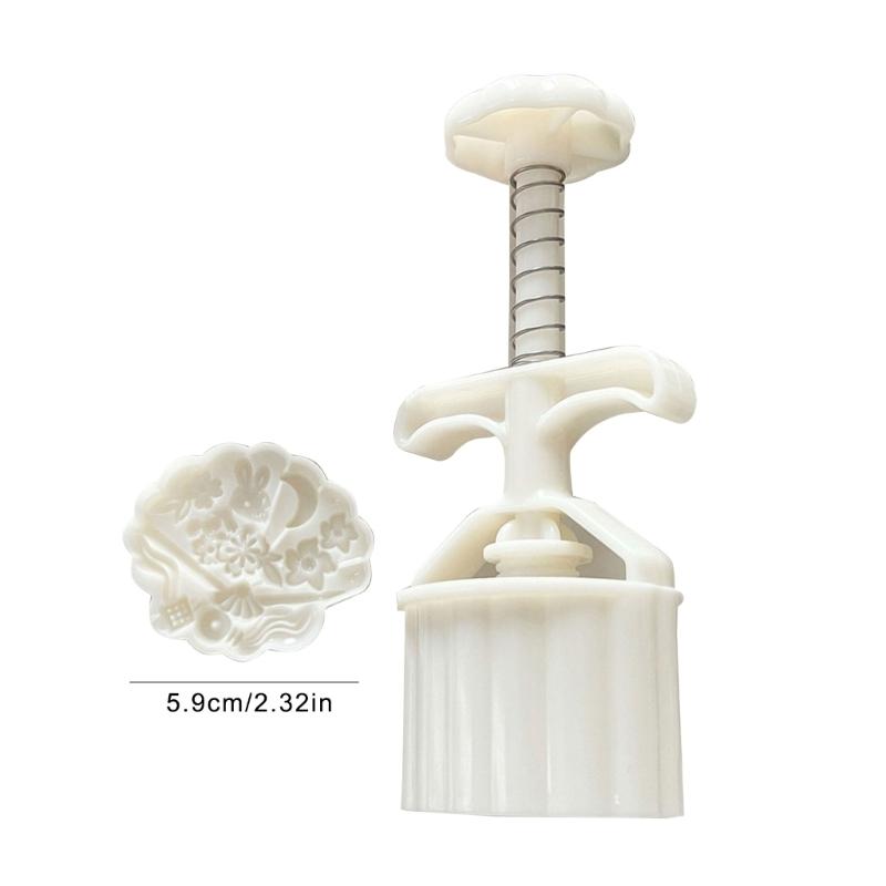 Rabbit Fan Moon Cake Press Molds Cookie Stamp Chinese MidAutumn Moon Cake Maker Decorating Tool for Making Cookie