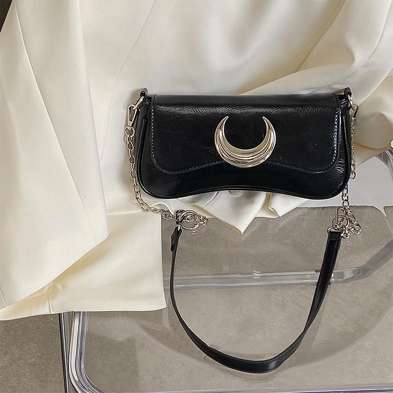 Niche New One-shoulder Women's Bag High-end Moon Lock Underarm Bag Fashion Trendy Crossbody Bag Women