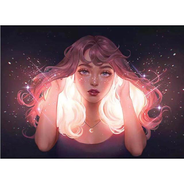 

Полный 5D Алмазная картина Красивая девушка DIY Алмазная вышивка Алмазная мозаика Наборы для вышивки крестом Домашний декор Подарок Square 20x30cm