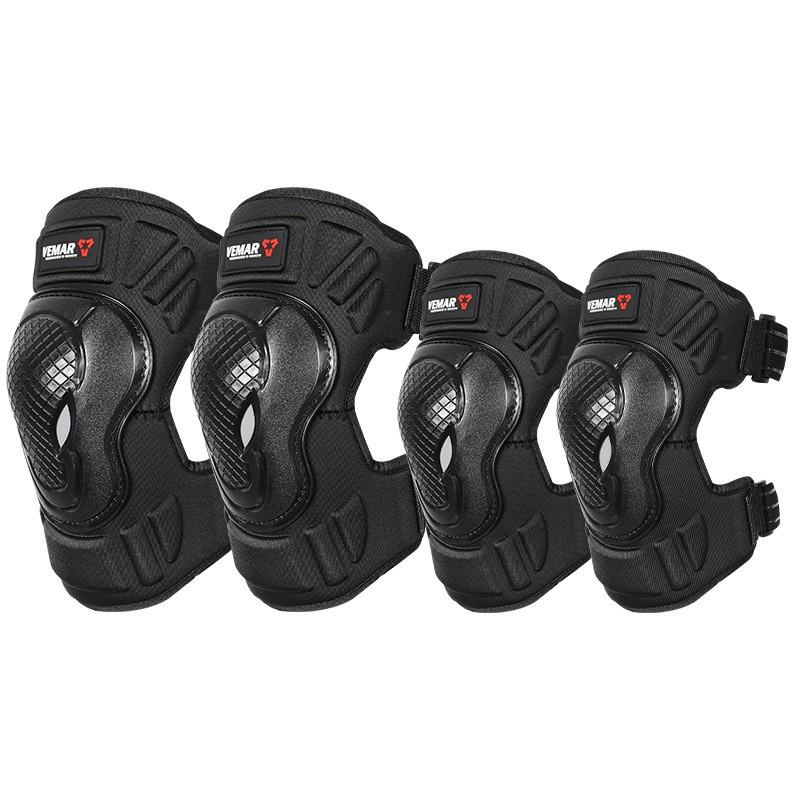 Motorcycle Knee Elbow Pads Set 4pcs Cycling Protective Gear Safety Armor Riders Adults Black M L
