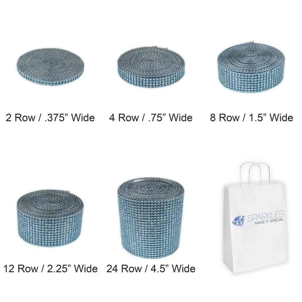1 Yard 24 Rows Rhinestones Mesh Trimming Ribbon Wedding Diamond Rhinestone Cup Chain Party Decoration Cake