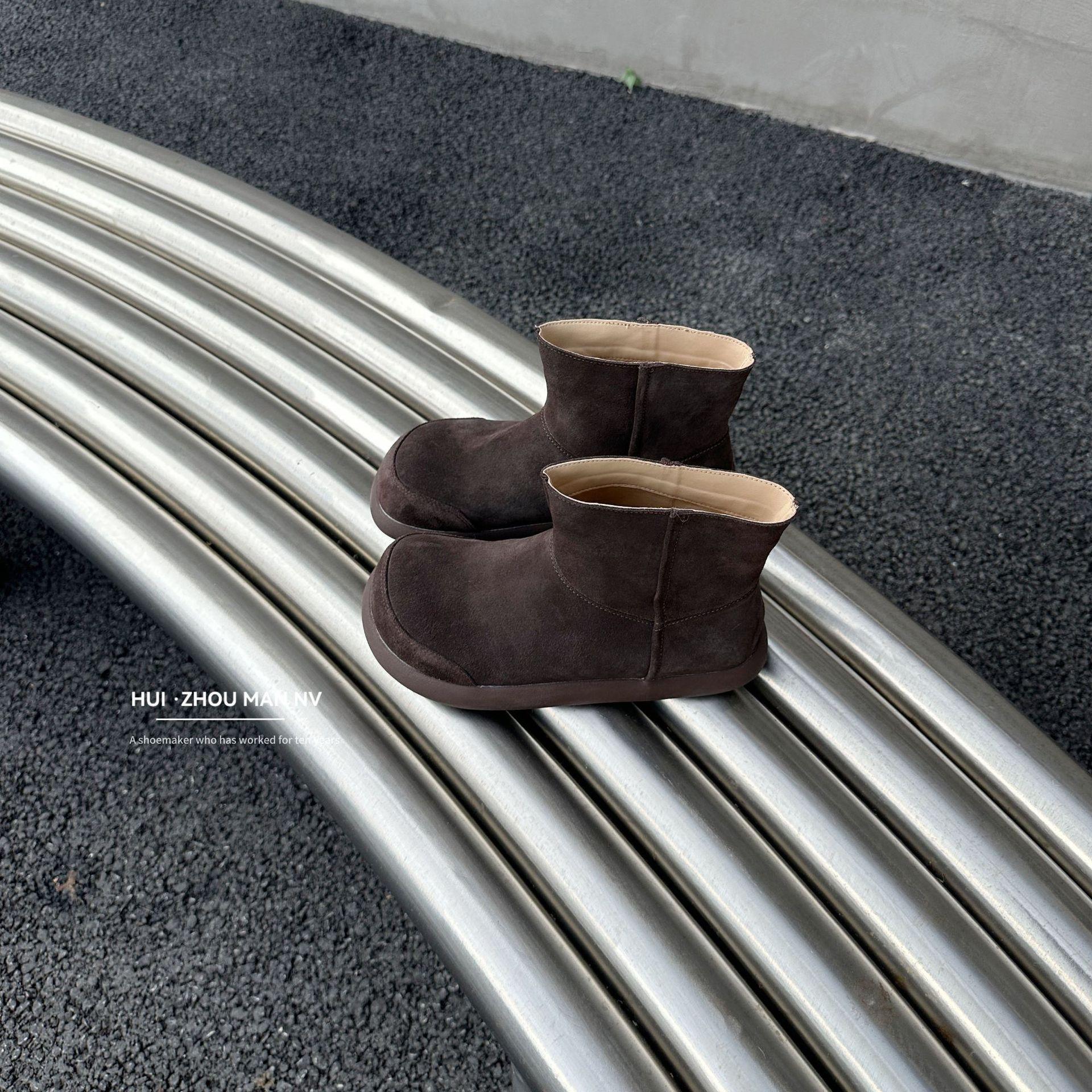 

Первый слой коровьей кожи~ натуральная кожа ретро уродливые милые ботинки с большой головой на плоской подошве короткие ботинки женские ботинки Мартин с круглым носком Майяр 40