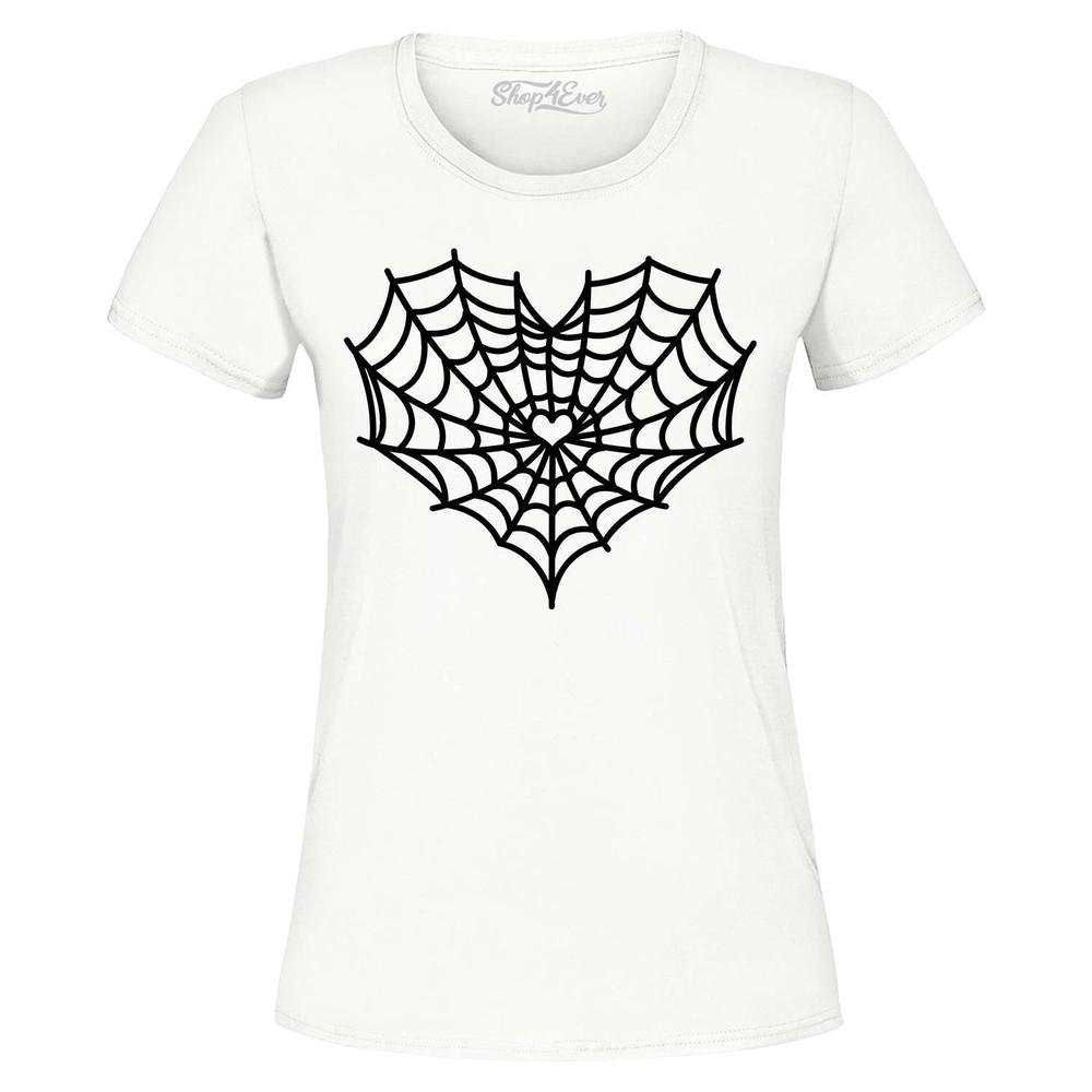 

Heart Spider Web Women s T-Shirt Spooky Halloween Cute Shirt XL
