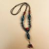 New Forest handmade ceramic necklace, women's retro versatile sweater chain simple long accessories pendant
