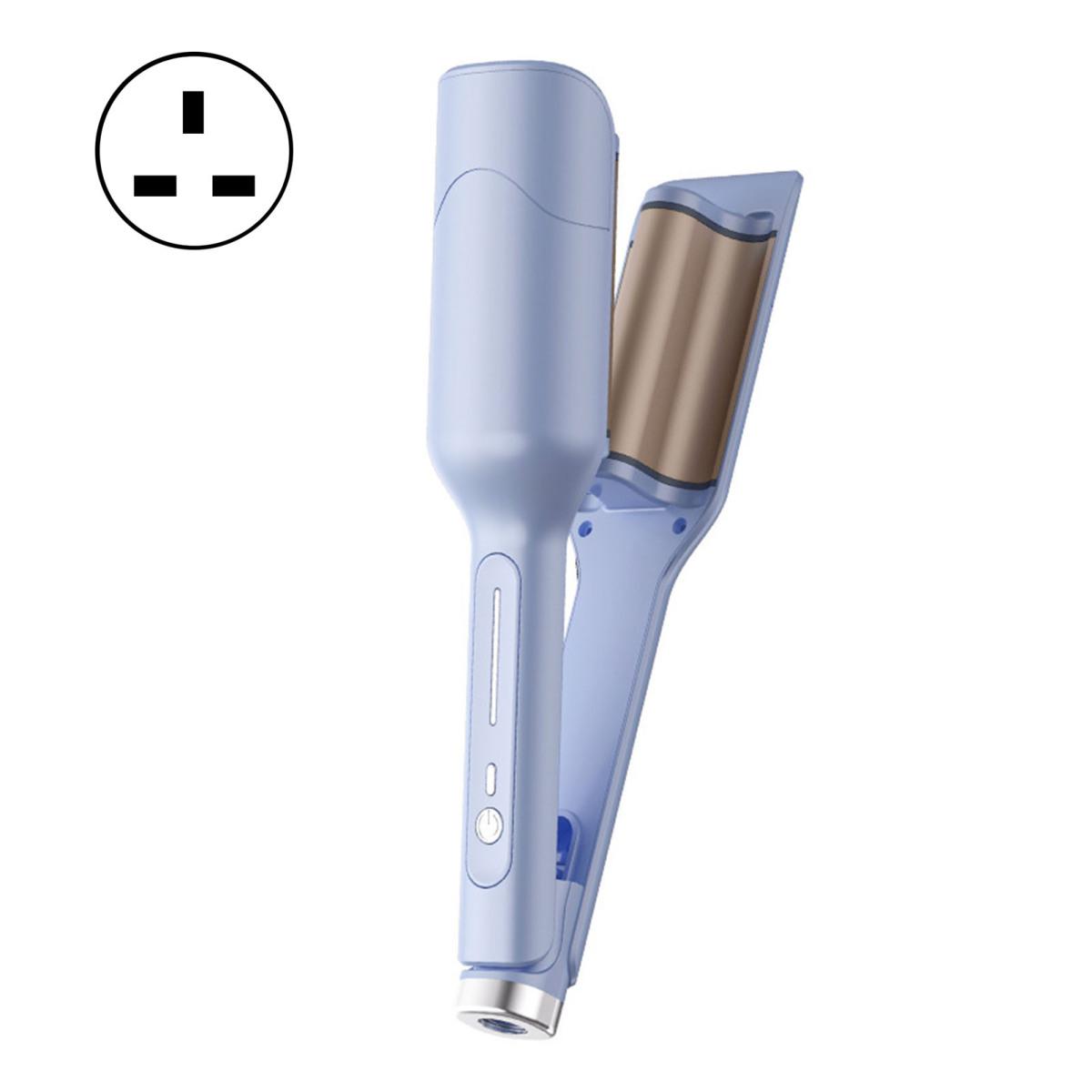 

28 мм щипцы для завивки в форме яичного рулета с 3 регулируемыми температурами, бигуди для французских волн, быстрый нагрев, электрические щипцы для завивки волос, женские волнистые щипцы для завивки волос UK синий