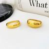 18K Gold-Plated Women's Statement Ring: Personalized European & American Style with Smooth Curved Surface for the Index Finger