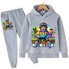 2026 autumn Hot Game Roblox Cartoon Printed Children Clothes boy Autumn/winter Hoodie Set Kid Fashion Pullover Tops+Pant Suit