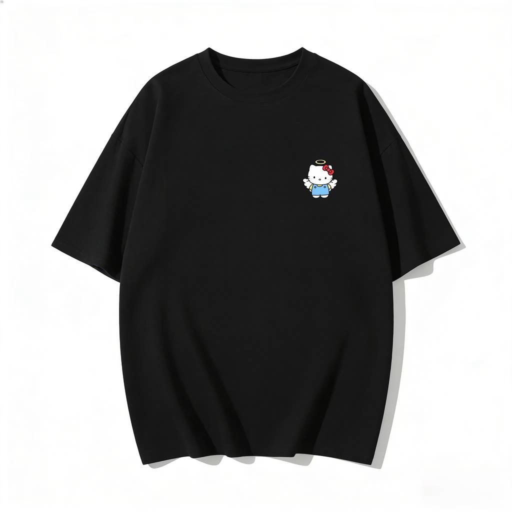 2026 new Summer HelloKitty Cute Graphic Tee Casual Short Sleeve Cotton Top for Women Girls Kawaii Cartoon Print Streetwear