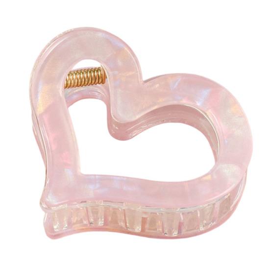 

Hair Claw Anti-slip Teeth Hollow Heart Design Hair Clip Medium Size Back Head Shark Hair Claw Strong Grip Hair Accessory