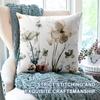 2 Pack Off White Muted Watercolor Floral Pillow Covers Double Sided Print Abstract Botanical Cushion Cases Home Decor
