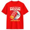 Back To The Moon Artemis II Rocket Space Mission T Shirt Men's Cotton Funny T-Shirts Crewneck  Tees Short Sleeve Tops Printing
