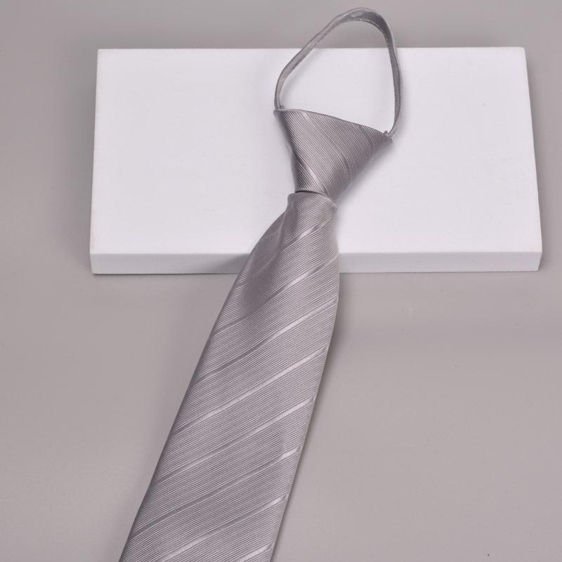 Krawatte Herren Reißverschluss Knotenfrei Klassisch Blau Schwarz Burgunder Einfarbig Gestreift Anzug Kleid Kragen