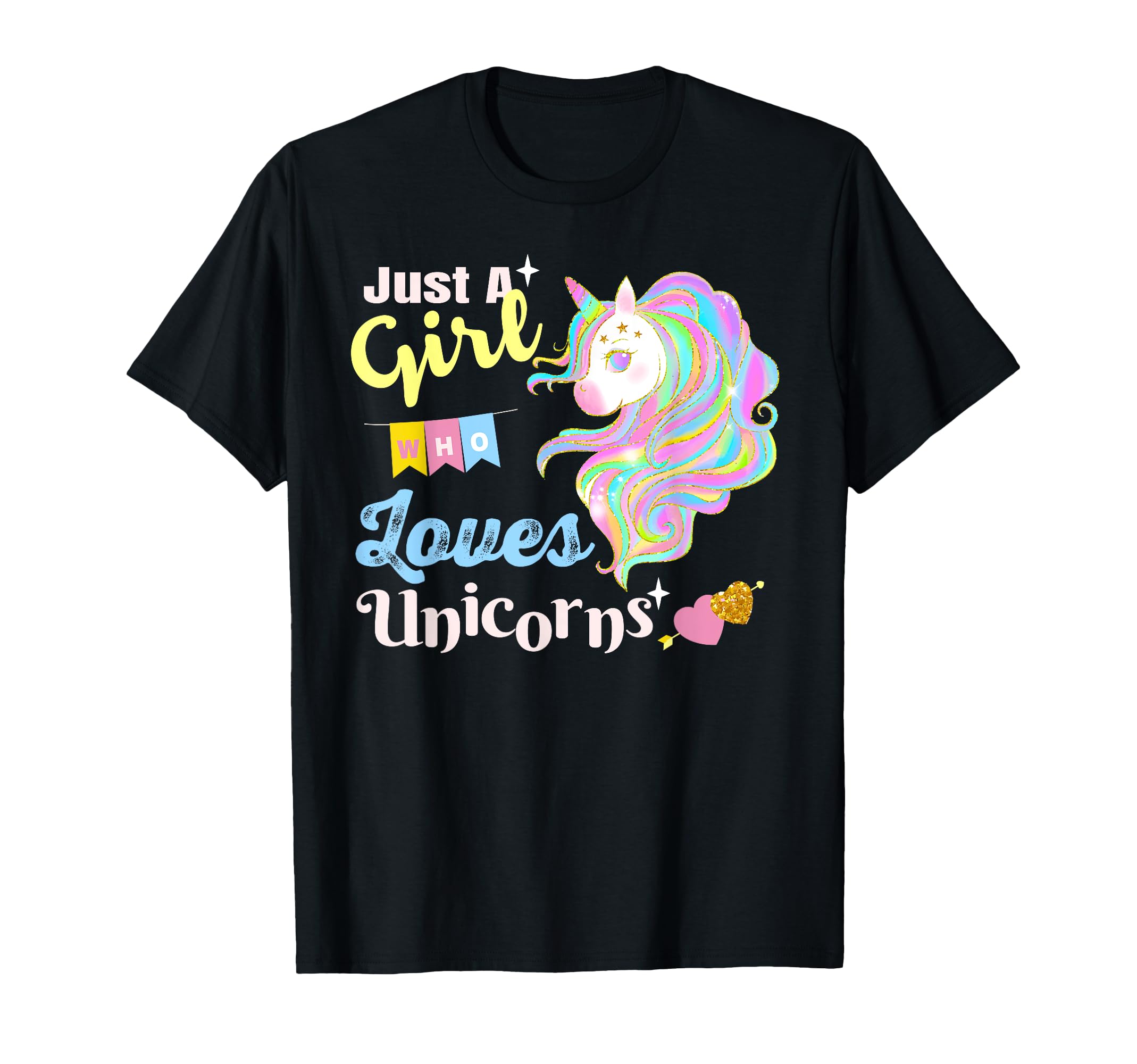 

Sparkling and Street mode Magical Drip Unicorn Rainbow x Girls Power cute! T-shirt чёрный