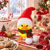 3D-Printed Christmas Duck Figurines, Funny Angry Yellow Duck Deccorations with Red, White, and Green Trim for Desks, Shelves, Entryways, and Cabinets