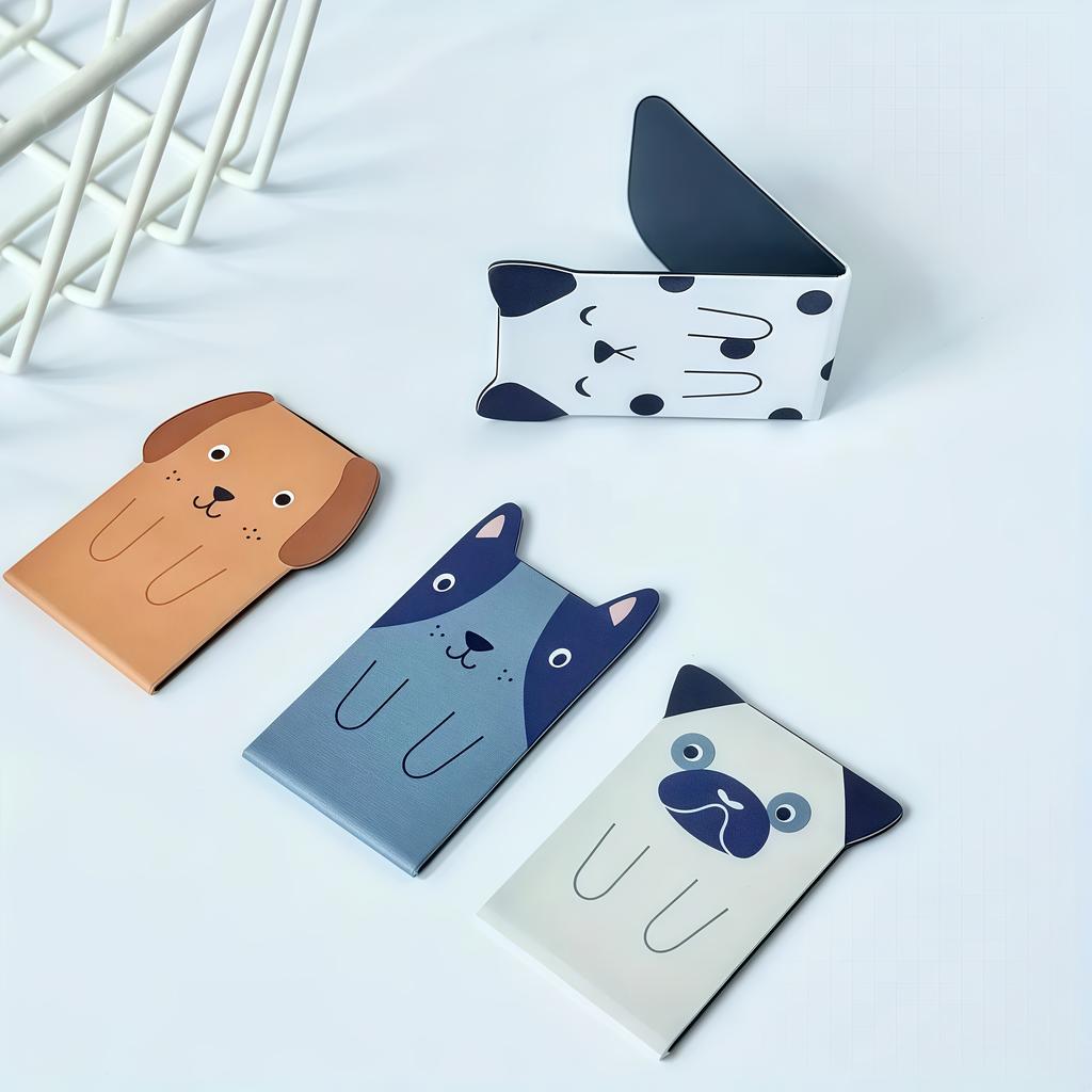4pcs Creative Cat and Dog Bookmarks with Magnetic Suction, Animal Page Markers, Convenient for Marking Pages, Magnetic Page Clips