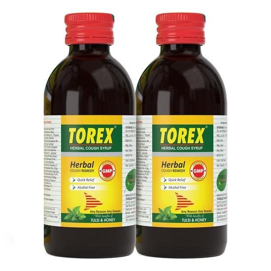 

Сироп від кашлю Torex Herbal-Аюрведичний сироп для полегшення кашлю з туласі та медом-100 мл (Упаковка з 2 штук)