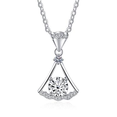 S925 Sterling Silver Small Skirt Mosan Diamond Necklace Female Japanese And Korean Simple Ins Wind Light Luxury Niche Live Accessories