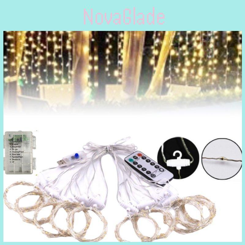 Indoor Usb Led Curtain String Lights With Remote Control For Bedroom And Living Room Decor