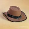 European and American Western Cowboy Hat Men's and Women's Fashion Wool Top Hat Ethnic Style Tibetan Cowboy Hat