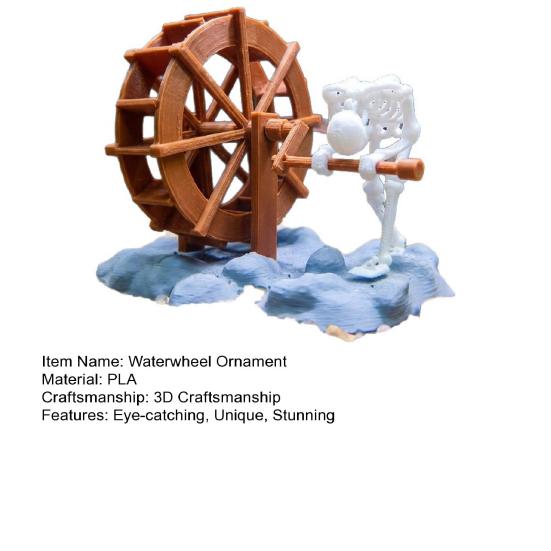 Yousheng Dynamic Skeleton Bubbler Aquarium Decoration Kinetic Skeleton Water Wheel Ornament Air-Driven Moving Skeleton Underwater Landscape Animated