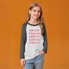 Kids' Fashionable Comfortable Christmas Print Neck Pullover Long Sleeve Top