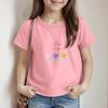 Girls Floral Print Short Sleeve T-Shirt Crew Neck Casual Top Lightweight Comfortable Fit for Everyday Wear