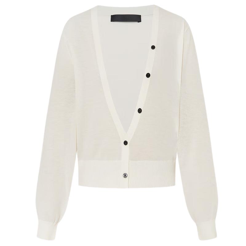 

MO&Co. Кардиган трикотажный на пуговицах с V-образным вырезом и контрастной отделкой M