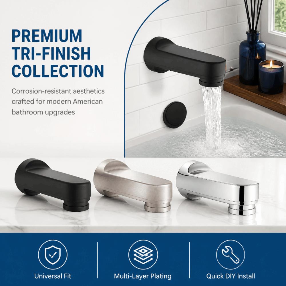 Pull‑Down Style Bathtub Spout 5‑1/4 Inch Tub Water Outlet Fixture Replacement