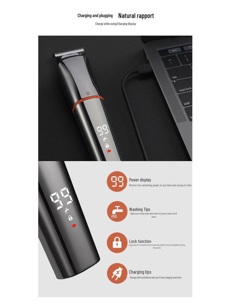 Men's 6-in-1 Electric Grooming Kit: Hair Clippers & Bald Trimmer Set