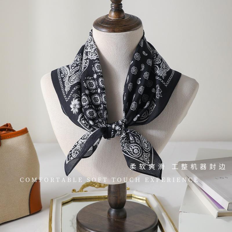Cashew Nut Small Square Scarf Silk Scarf Women's Matching Shirt Professional Neck Protection Neck Double Crepe Silk Scarf Neck Yarn Wrap