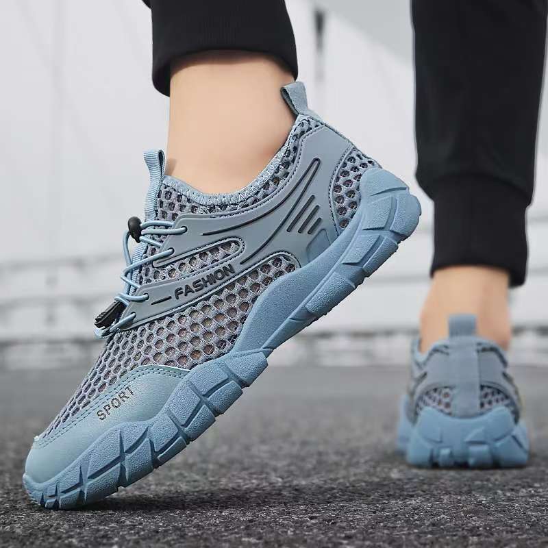 New Summer Breathable Mesh Thin Men's Shoes Single Mesh Mountaineering Shoes Summer Casual Sports Trendy Shoes