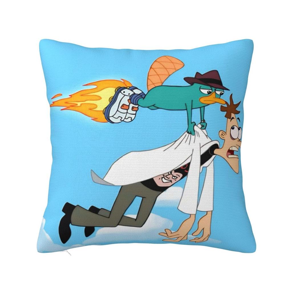 Perry The Platypus Pillow Case P-Phineas and F-FerbS Cushion Cover Soft Design Funny Pillowcases For Sofa Home Decorative