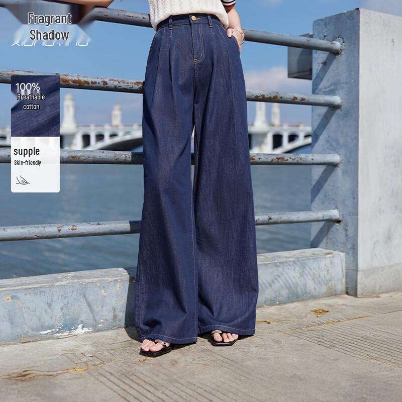 Xiangying Women s Wide Leg Loose Fit Denim Jeans L